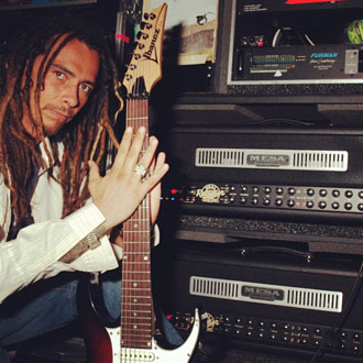 Munky of Korn with his Road King and Triple Rectifier rig